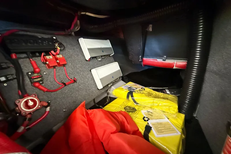 Slide: The Image of Interior of a 2017 Supra SA450 showing electrical components and safety equipment. - 25