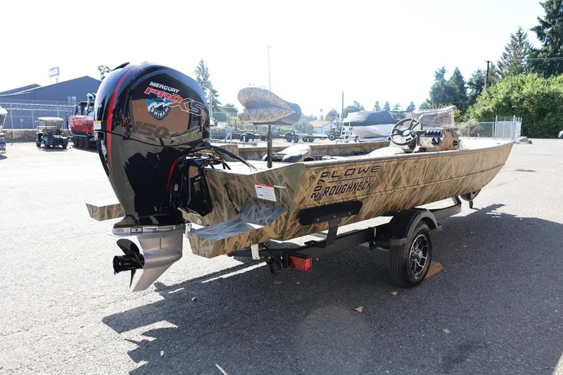 Slide: The Image of 2026 Lowe Roughneck RX2070 SC boat with Mercury Pro XS engine on trailer. - 6