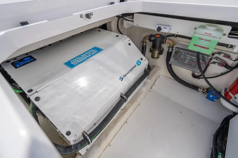 Slide: The Image of Engine compartment of 2026 HCB 53 Suenos RXV with Seakeeper 6 stabilizer system. - 47