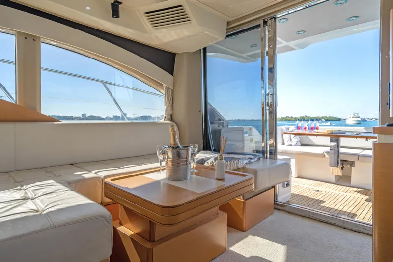 Slide: The Image of Luxurious interior of 2013 Azimut 45 Flybridge yacht with scenic ocean view. - 29
