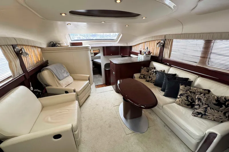 Slide: The Image of Luxurious 2007 Sea Ray 40 Motor Yacht interior with elegant seating and stylish decor. - 20