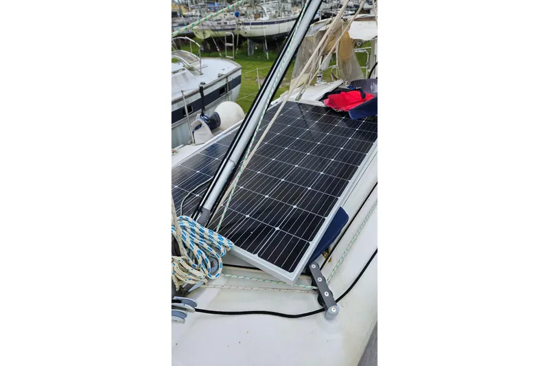 Slide: The Image of Bathroom interior of 2010 Beneteau Oceanis 34 GT yacht, featuring sink and mirror. - 33