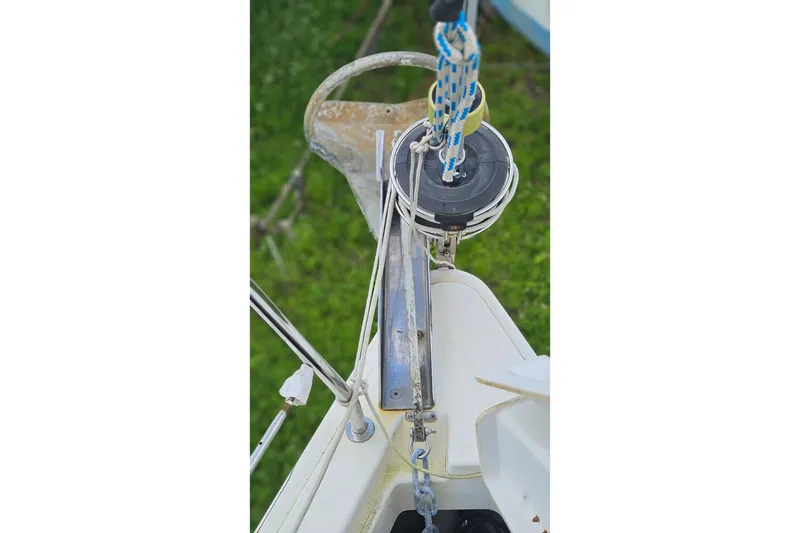 Slide: The Image of Close-up of Beneteau Oceanis 34 GT 2010 sailboat rigging and furling system. - 40