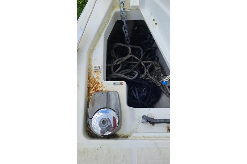 Slide: The Image of Bow of 2010 Beneteau Oceanis 34 GT sailboat with anchor and rigging details. - 41