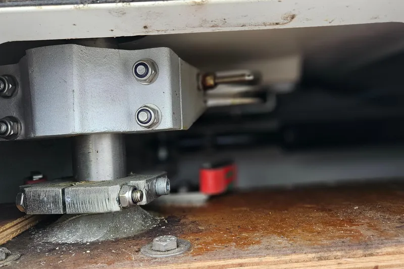 Slide: The Image of Propeller of 2010 Beneteau Oceanis 34 GT sailboat, showing wear and marine growth. - 47