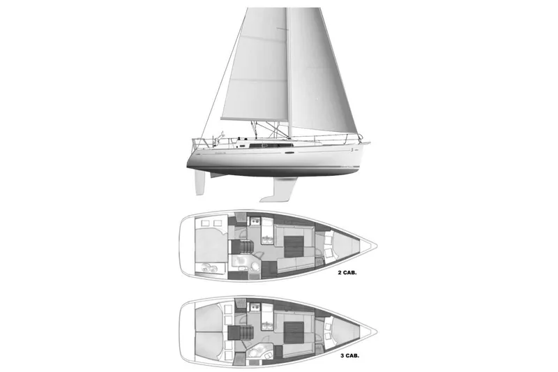 Slide: The Image of Beneteau Oceanis 34 GT 2010 design category plate with capacity details. - 49