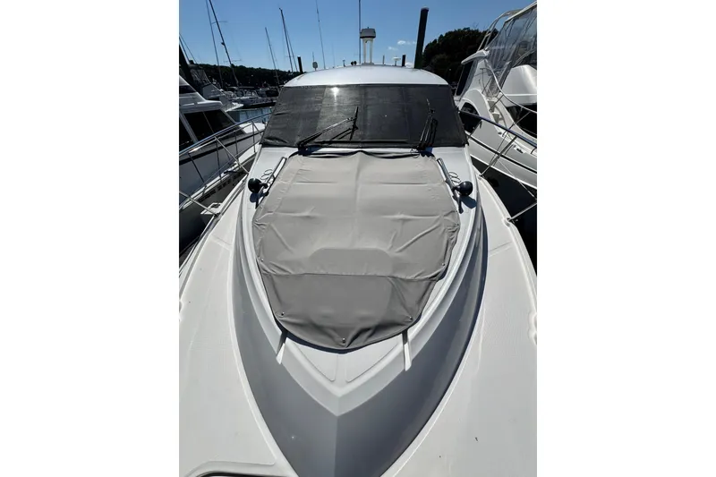 Slide: The Image of 2017 Sea Ray Sundancer 460 bathroom with modern fixtures and elegant design. - 17