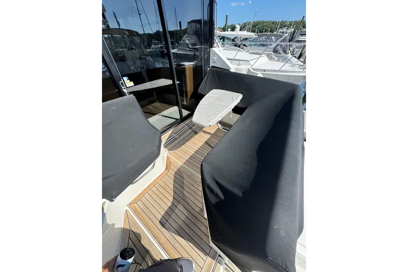 Slide: The Image of Luxurious bathroom in 2017 Sea Ray Sundancer 460 yacht with modern fixtures and elegant design. - 18