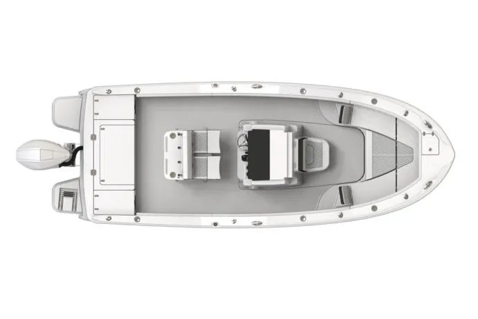 Slide: The Image of Manufacturer Provided Image: Top view of a 2026 Blackfin 242 HB boat, showcasing its spacious deck layout. - 16