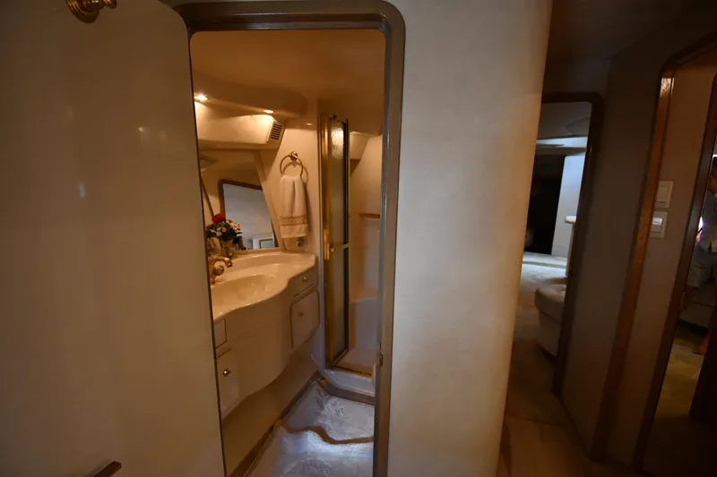 Slide: The Image of Luxurious bathroom interior of 1995 Sea Ray 630 Sundancer yacht. - 46