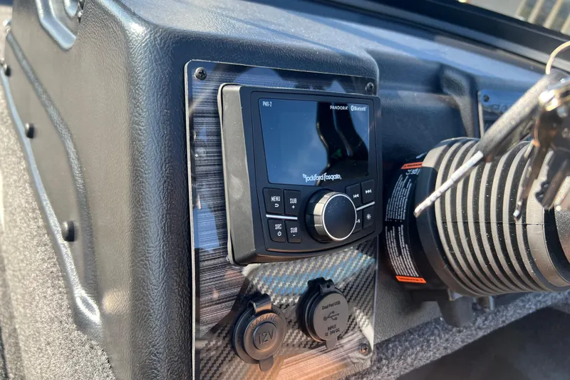 Slide: The Image of Dashboard of 2026 Crestliner 2050 Fish Hawk with Rockford Fosgate audio system. - 20