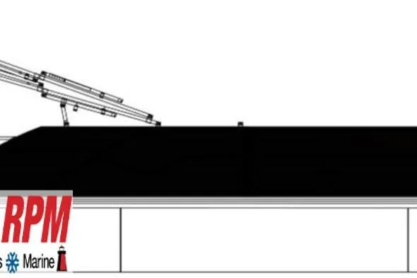 The Image of 2026 Bentley Pontoons 243 Swingback Tri-toon side view with RPM Marine logo. - 0