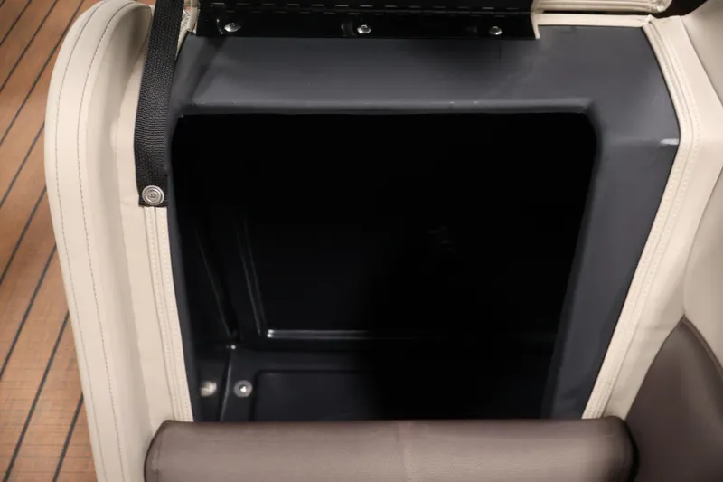 Slide: The Image of Storage compartment in 2026 Bentley Pontoons 243 Swingback Tri-toon boat interior. - 12