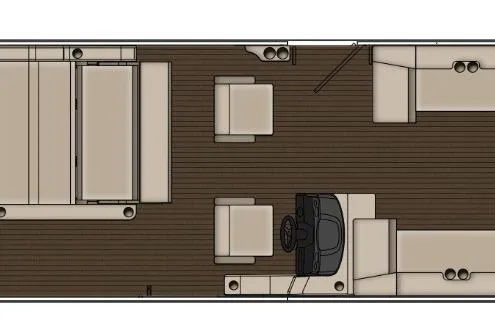 Slide: The Image of 2026 Bentley Pontoons 243 Swingback Tri-toon floor plan with seating and helm layout. - 35
