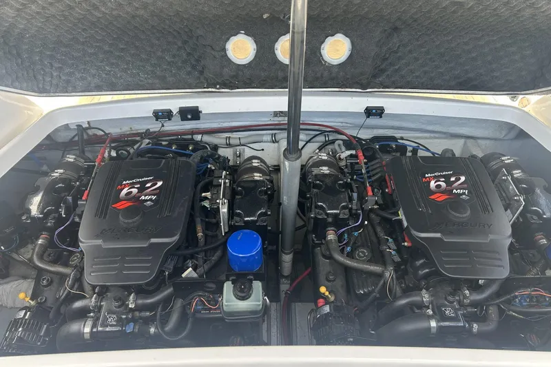Slide: The Image of Twin MerCruiser 6.2 MPI engines in a 2003 Chris-Craft Corsair 28 boat. - 18