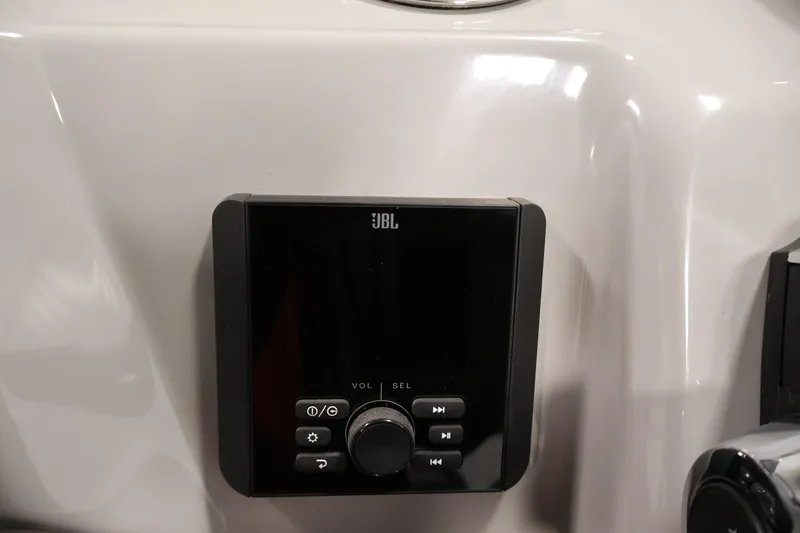 Slide: The Image of JBL audio control panel on 2026 Bentley Pontoons 203 Bolt Tri-Toon. - 22