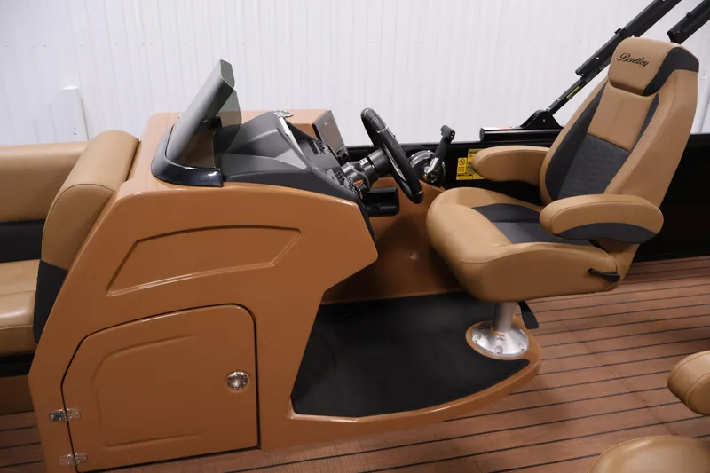 Slide: The Image of Interior storage compartment of 2026 Bentley Pontoons Elite 253 Swingback Tri-Toon. - 18