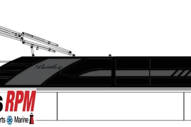 Slide: The Image of 2026 Bentley Pontoons Elite 253 Swingback Tri-Toon with dual captain chairs, side view. - 36