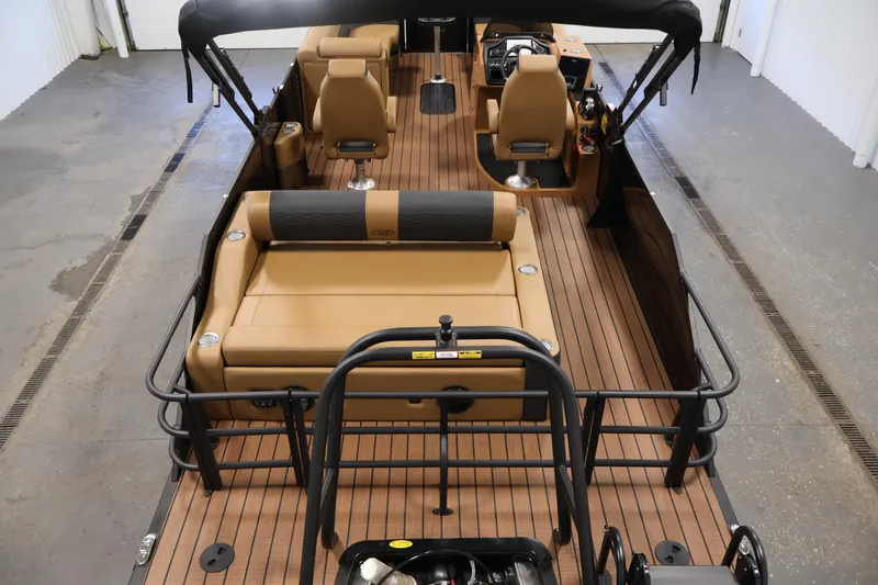 Slide: The Image of Dashboard of 2026 Bentley Pontoons Elite 253 with Simrad display. - 9