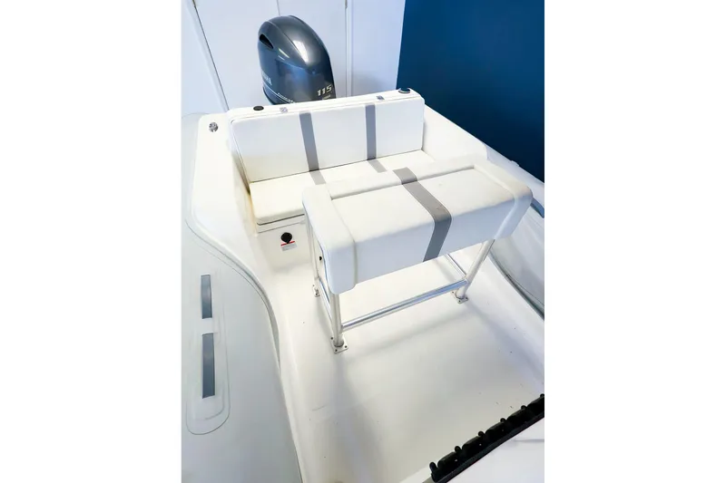 Slide: The Image of 2023 AB Inflatables Oceanus 19 VST boat console with Garmin navigation system. - 2