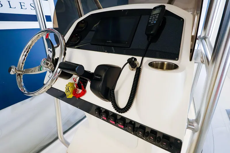 Slide: The Image of 2023 AB Inflatables Oceanus 19 VST interior, featuring sleek seating and modern design. - 3