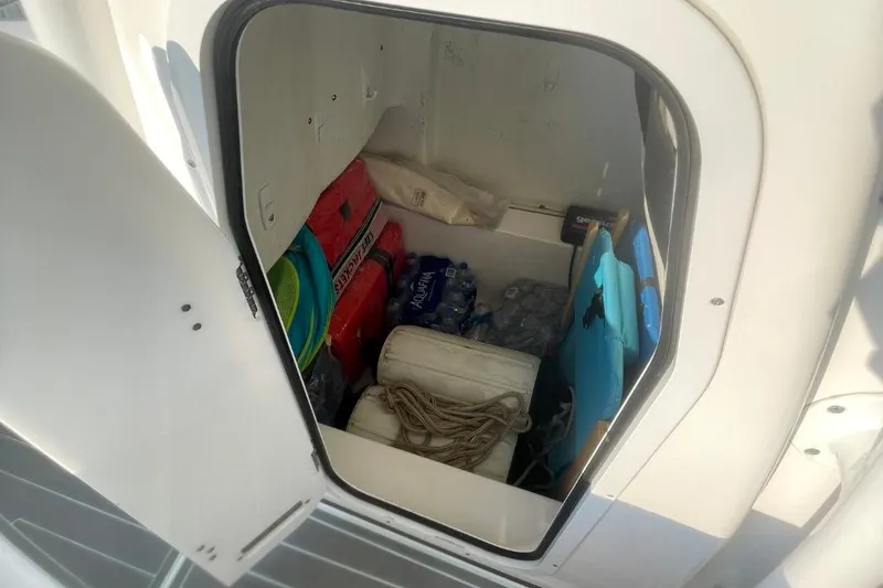 Slide: The Image of Storage compartment of 2020 Sea Fox 248 Commander boat with supplies and equipment. - 15