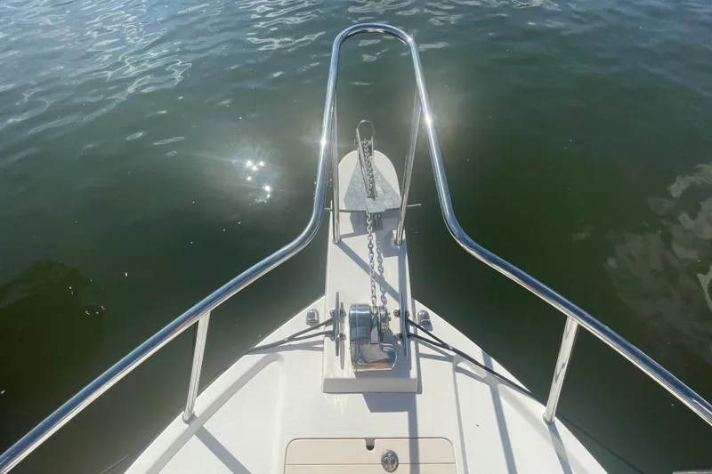 Slide: The Image of Bow view of 2007 Parker 2820 XLD Sport Cabin on calm water. - 86