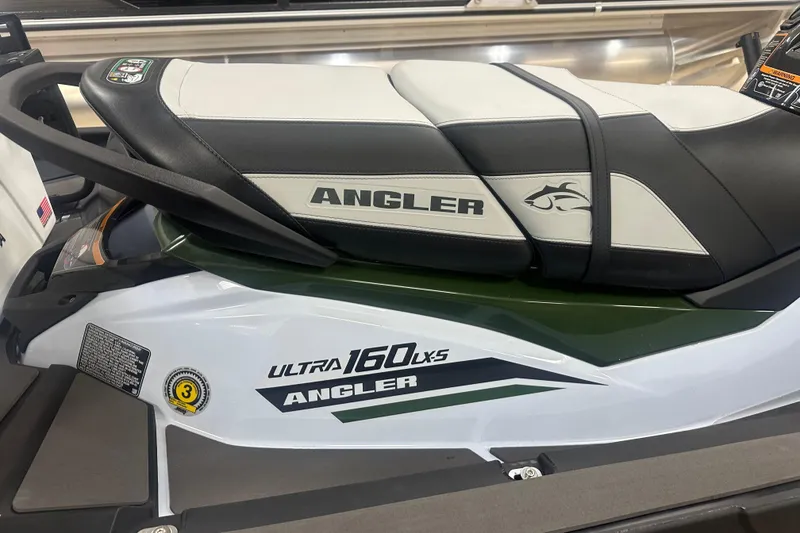 Slide: The Image of 2025 Kawasaki Ultra 160 LX-s Angler jet ski, featuring sleek design and comfortable seating. - 5