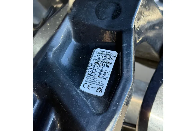 Slide: The Image of Label on a 2025 Berkshire 24RFC LE 2.75 boat component, showing model and serial numbers. - 20