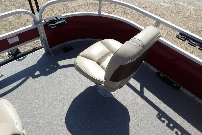 Slide: The Image of 2018 Sun Tracker BASS BUGGY® 18 DLX boat seat with beige upholstery and cup holder. - 12