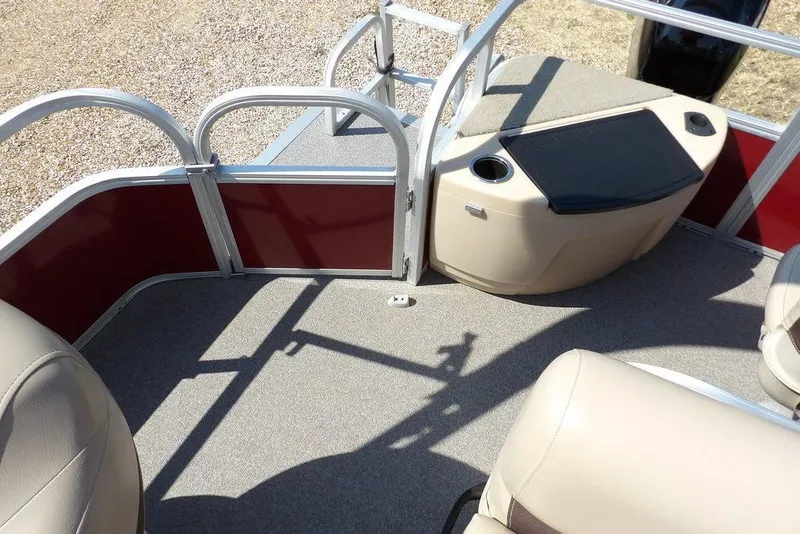 Slide: The Image of 2018 Sun Tracker BASS BUGGY® 18 DLX interior with seating and storage compartments. - 20