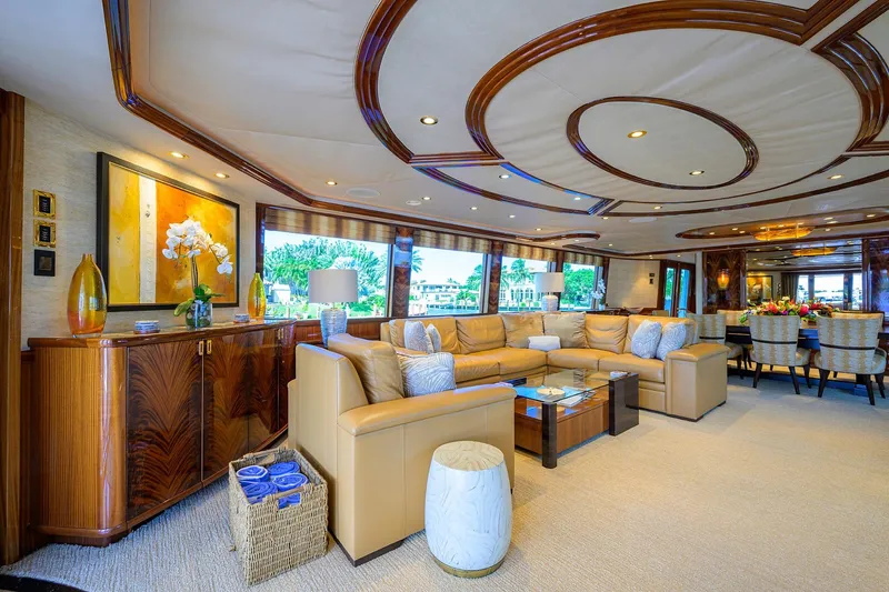Slide: The Image of Luxurious interior of 2014 Westport 112 yacht with elegant furnishings and modern decor. - 6
