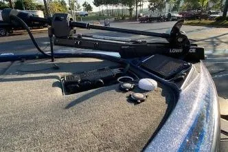 Slide: The Image of 2017 Skeeter FX20 Limited Edition boat deck with fishing equipment and Lowrance electronics. - 3