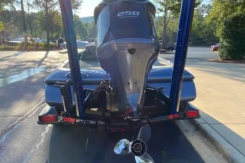 Slide: The Image of 2017 Skeeter FX20 Limited Edition boat with powerful 250 HP engine, rear view. - 5