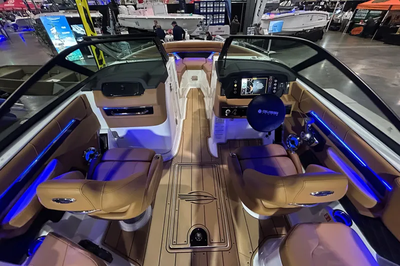 Slide: The Image of 2026 Chaparral SSX 6 boat interior with luxurious seating and modern dashboard. - 8