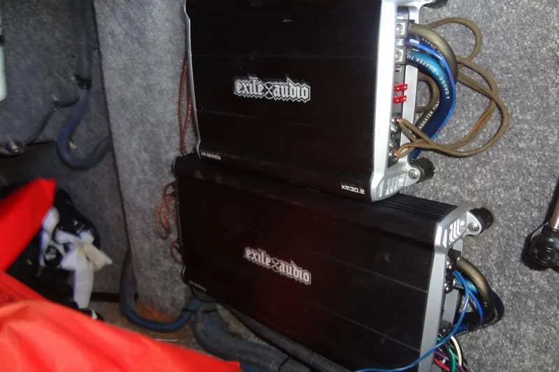 Slide: The Image of Audio amplifiers installed in a 2017 MB SPORTS F22 Tomcat boat. - 29