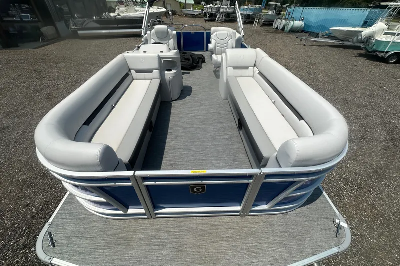 Slide: The Image of 2024 Godfrey SWEETWATER 2286 SB pontoon boat with spacious seating and modern design. - 10
