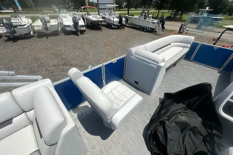 Slide: The Image of 2024 Godfrey SWEETWATER 2286 SB pontoon boat with spacious seating and modern design. - 13