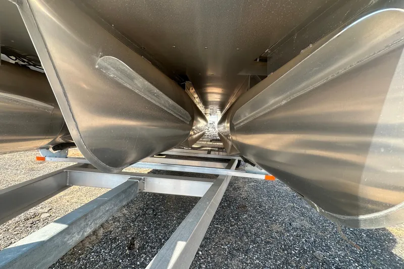 Slide: The Image of Underneath view of 2024 Godfrey SWEETWATER 2286 SB pontoon boat on trailer. - 24