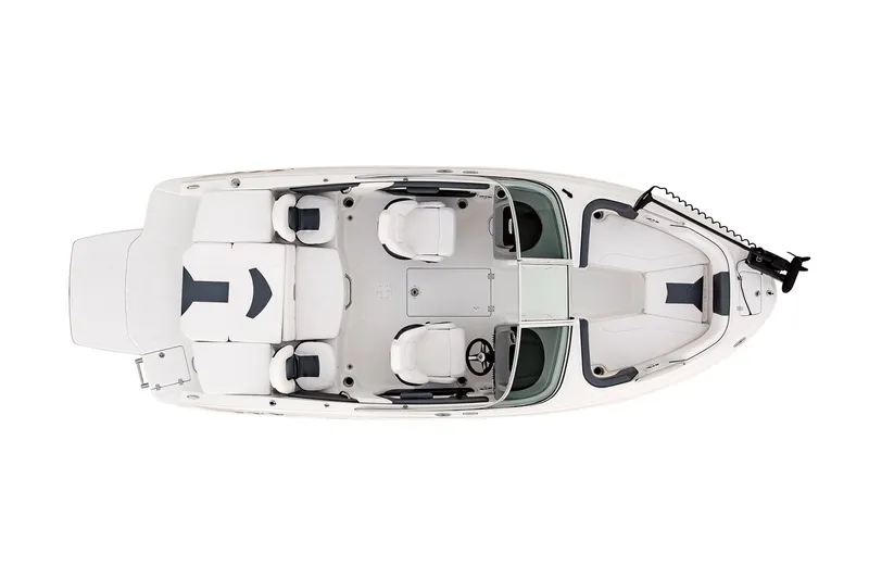 Slide: The Image of Manufacturer Provided Image: 2025 Chaparral 21 SSi Ski & Fish boat, top view, white interior, seating layout. - 14
