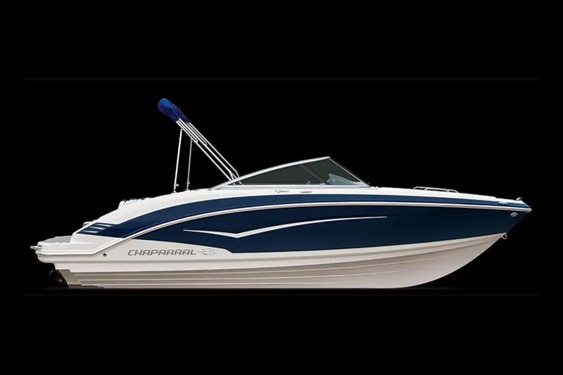 Slide: The Image of Manufacturer Provided Image: 2017 Chaparral Vortex 203 VR boat, side view, blue and white. - 17