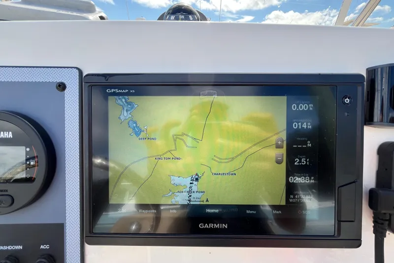 Slide: The Image of Garmin GPS display on 2020 Scout 195 Sportfish boat dashboard. - 12