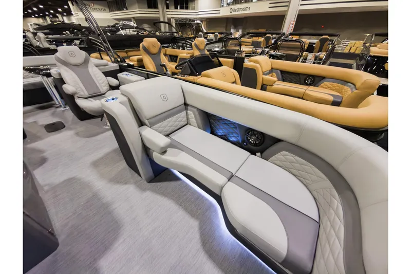 Slide: The Image of 2026 Godfrey Monaco 235 Ultra Lounge interior with luxurious seating and modern design. - 9