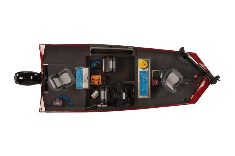 Slide: The Image of Manufacturer Provided Image: Top view of 2025 Lowe Skorpion 16 fishing boat interior layout. - 12