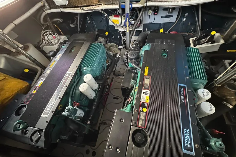 Slide: The Image of Engine room of 2009 Cranchi Mediterranee 43 with Volvo Penta IPS 600 engines. - 38