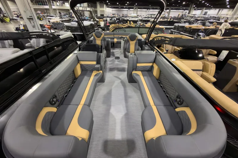 Slide: The Image of 2026 Godfrey Monaco 255 Ultra Lounge interior with luxurious seating and modern design. - 6