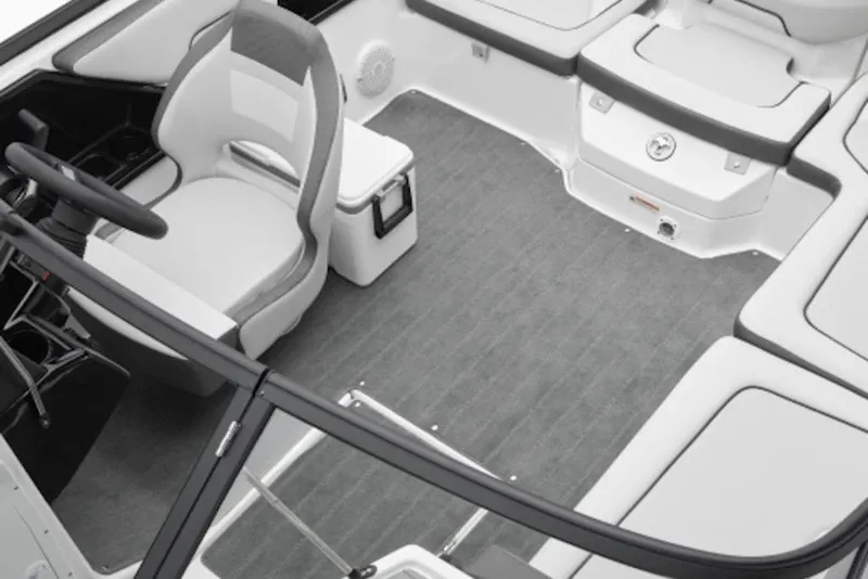 Slide: The Image of 2026 Yamaha Boats AR190 interior with sleek seating and modern design. - 2