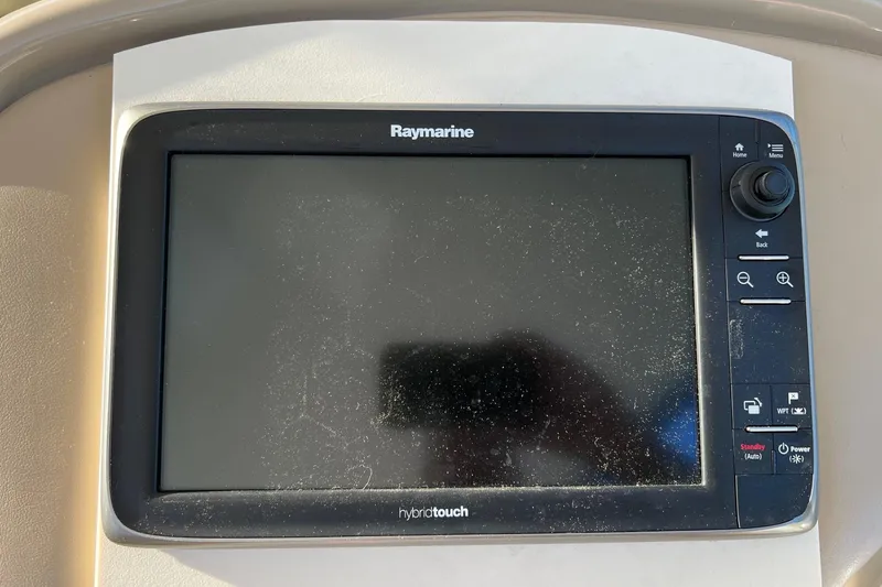 Slide: The Image of Raymarine HybridTouch display on 1998 Sea Ray 540 Sundancer yacht dashboard. - 22