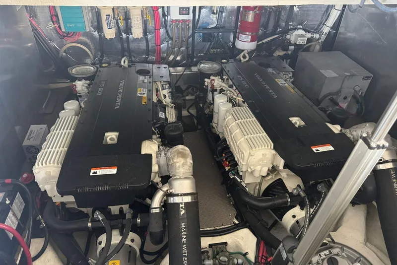 Slide: The Image of Engine room of 2016 Regal 46 Sport Coupe with Volvo Penta IPS 600 engines. - 46