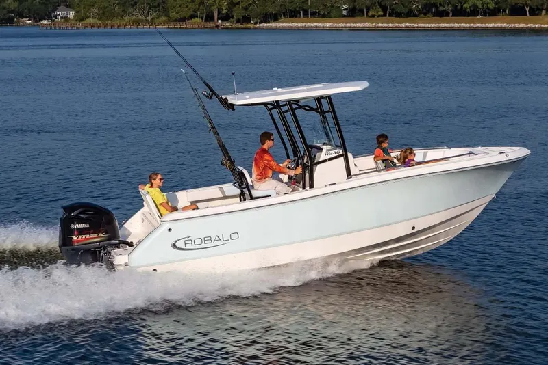 Slide: The Image of Manufacturer Provided Image: Top view of 2022 Robalo R230 Center Console boat. - 17